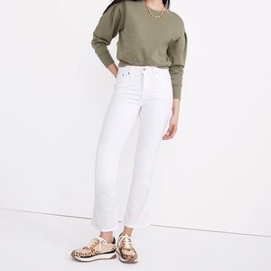 Madewell Cali Demi Boot White Jeans
